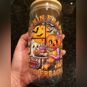 The Wild Taurus Pumpkin Frappes & Paperbacks 16oz Glass Cup